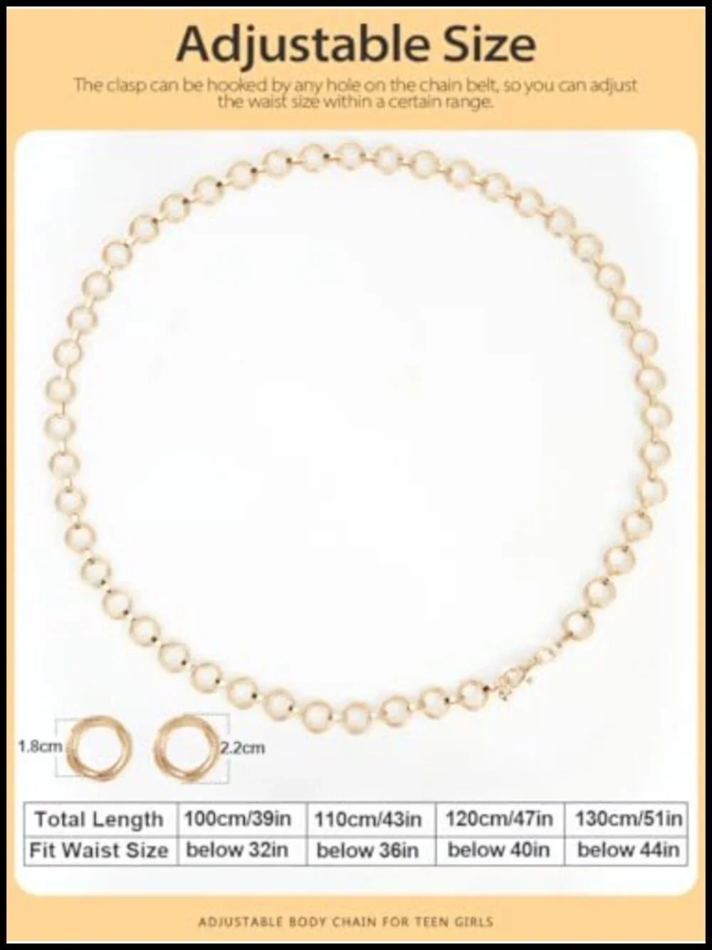 Metal Waist Chain Belt Multilayer Fashion Chain Belt Adjustable for Dresses